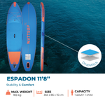 Surf de remo inflable Wattsup Espadon 11'8" | Espace Sport