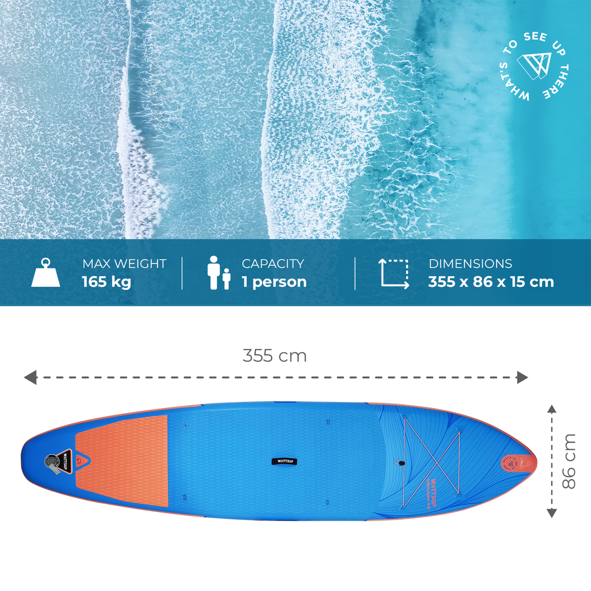 Surf de remo inflable Wattsup Espadon 11'8" | Espace Sport
