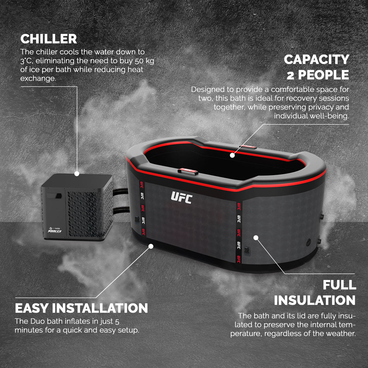 Baño Frío UFC IceBath Duo NetSpa | Espacio Deporte
