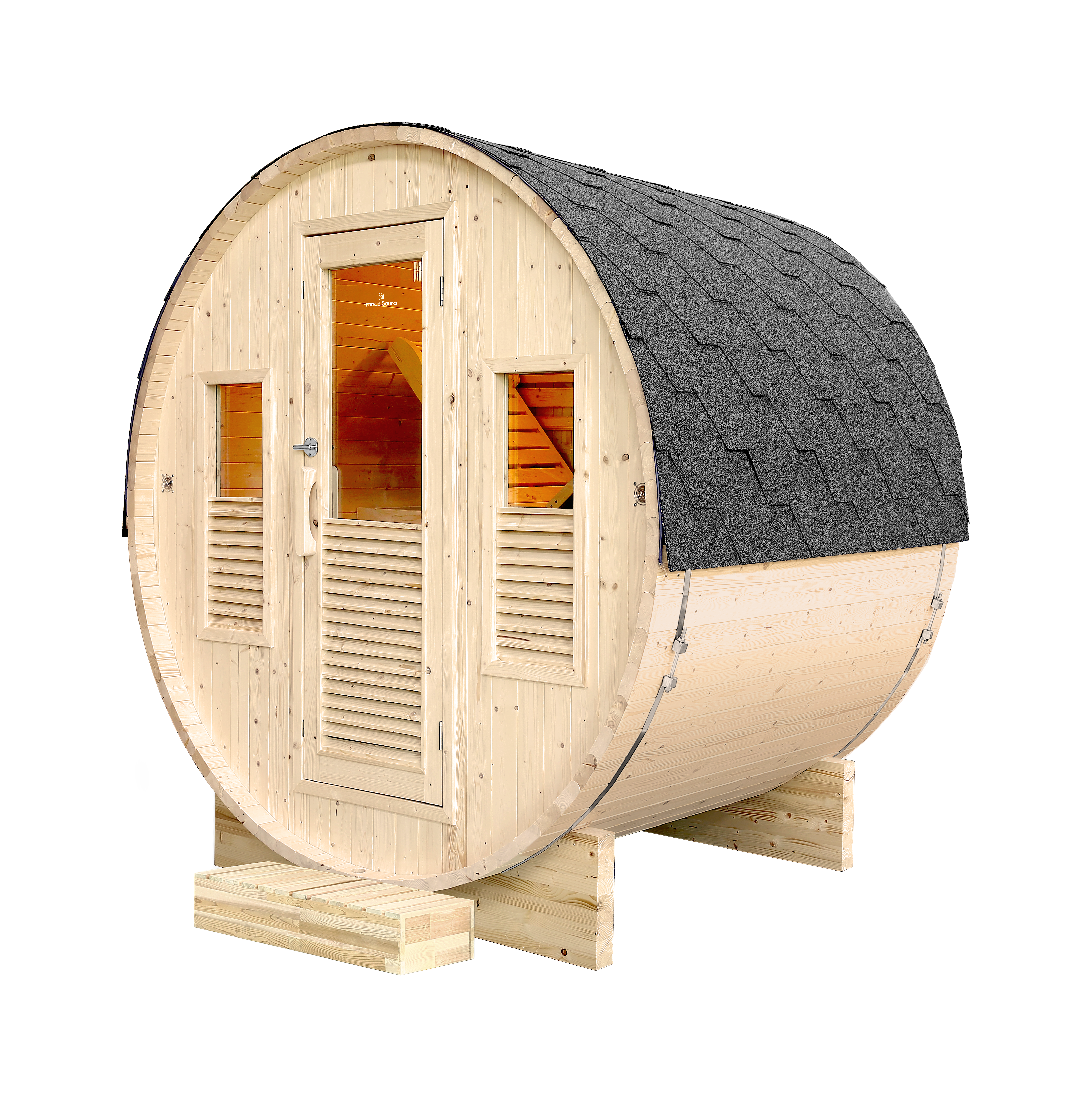Sauna d'Extérieur Holl's Gaïa Bella 3 Places | Sauna Tonneau | Espace Sport