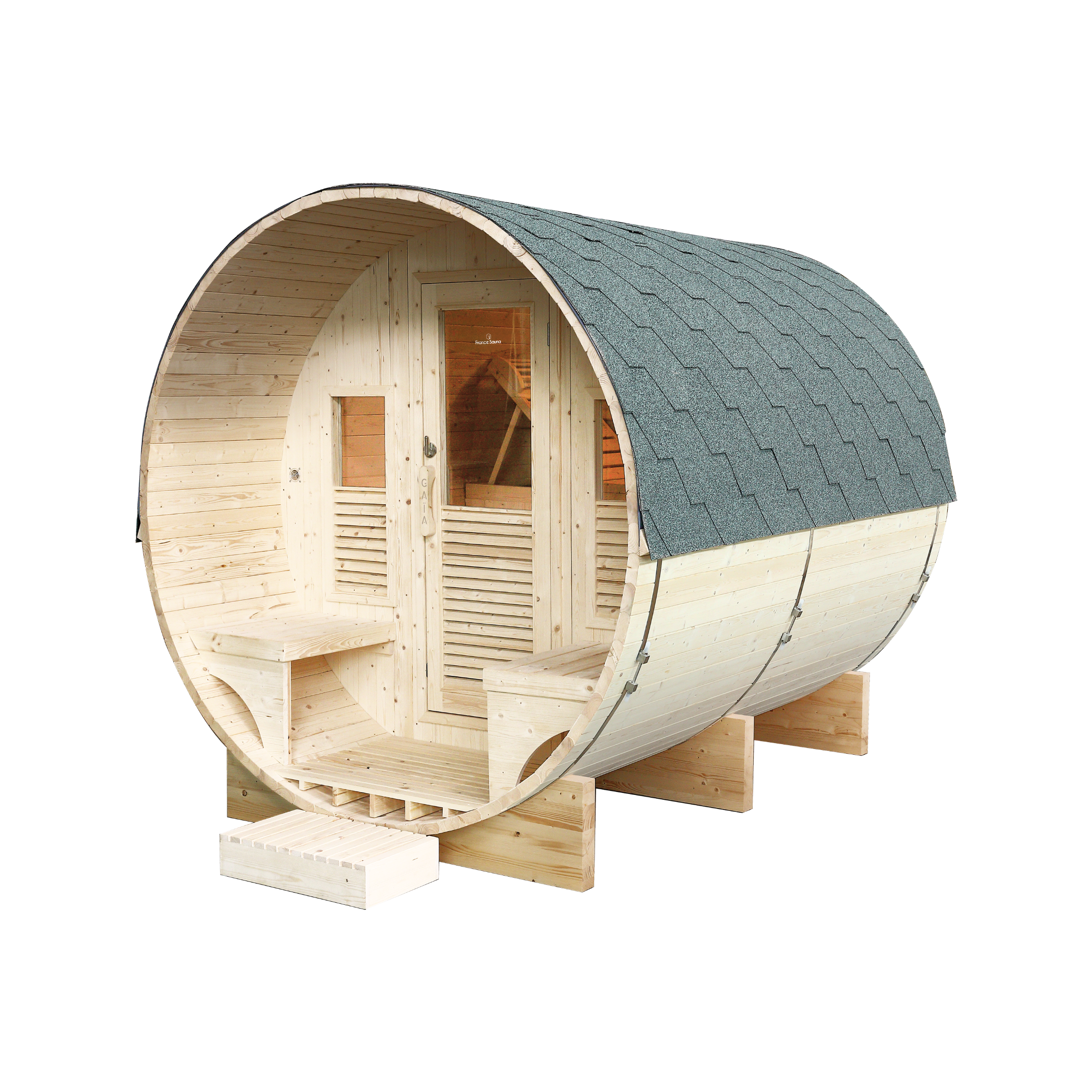 Sauna d'Extérieur Holl's Gaïa Luna 6 Places | Sauna Tonneau | Espace Sport