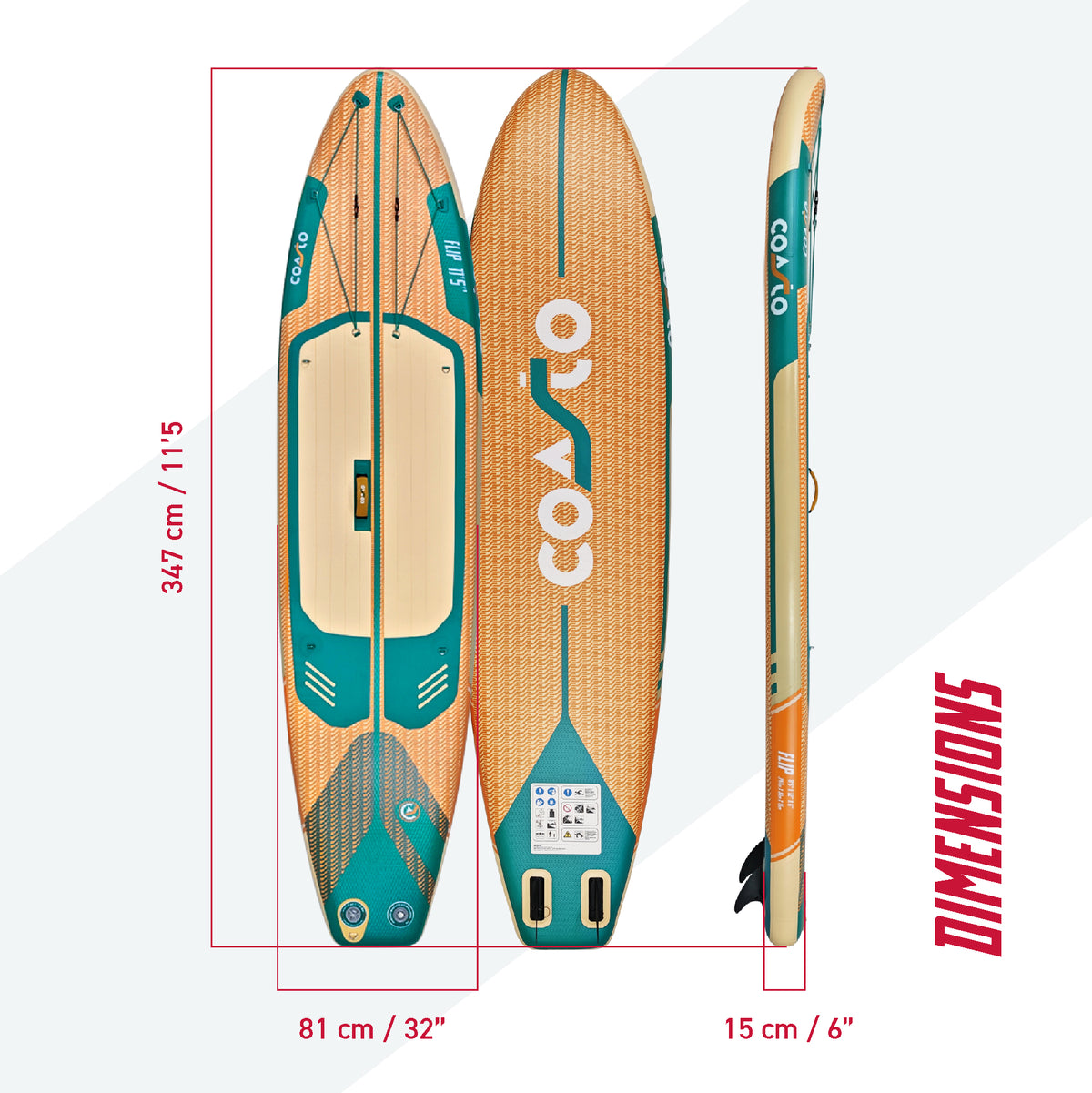Surf de remo inflable Coasto Flip 11'5 | Espace Sport
