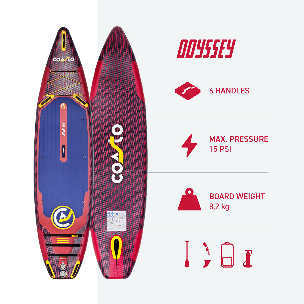 Surf de remo inflable Coasto Regent 11'8 Odyssey | Espace Sport