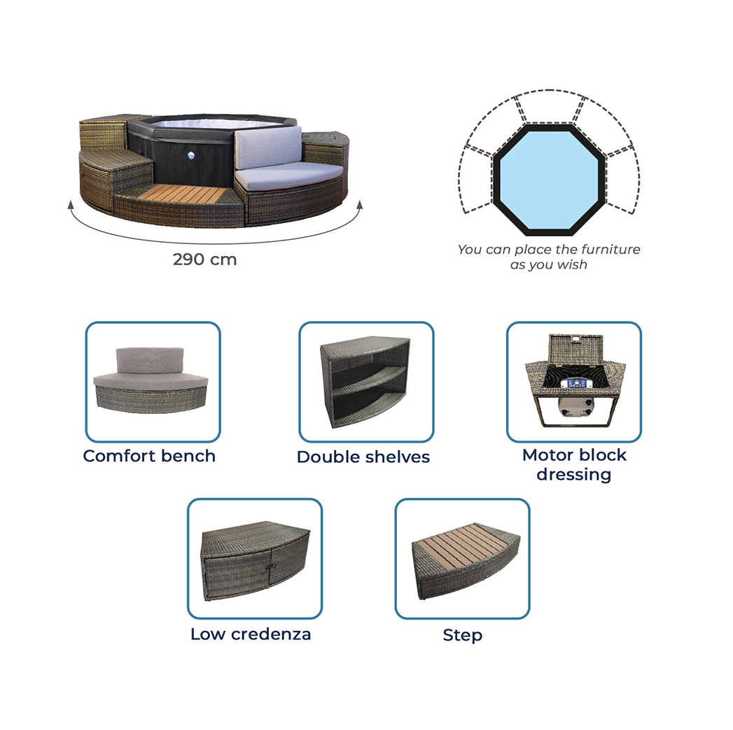 Spa Semi-Rigide NetSpa Octopus 4-6 Places | Espace Sport