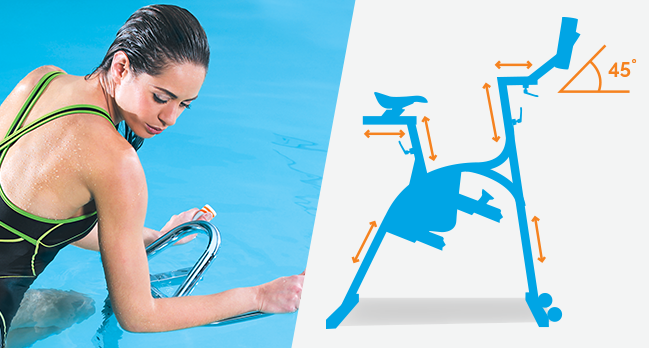 Waterflex WR Max Pool Exercise Bike in Anodized Aluminum