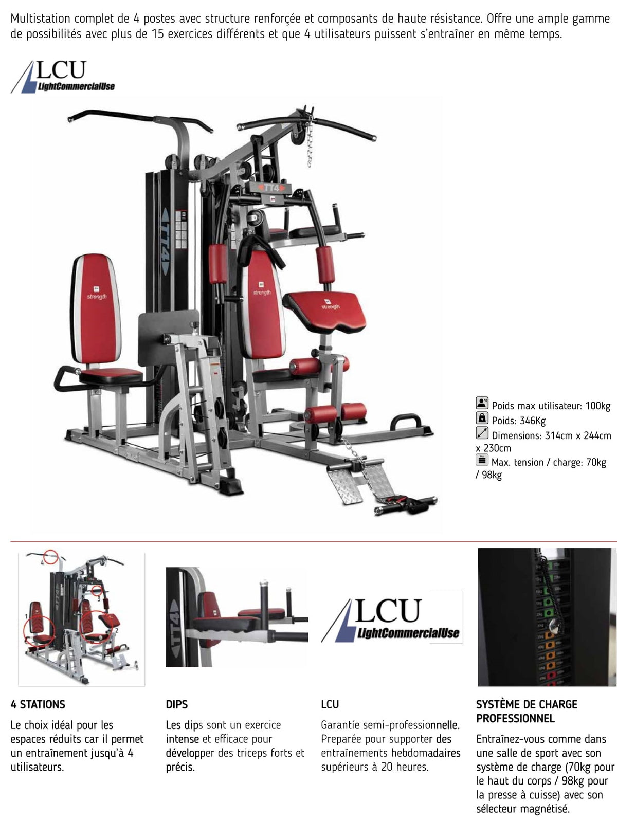 Multiestación de musculación de 4 postos BH TT4