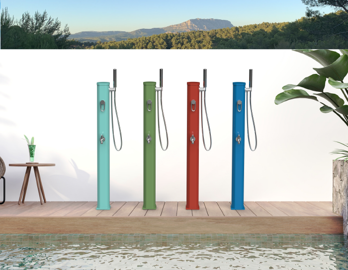 Douche Solaire Extérieure en Aluminium Formidra Jolly Go avec Mitigeur