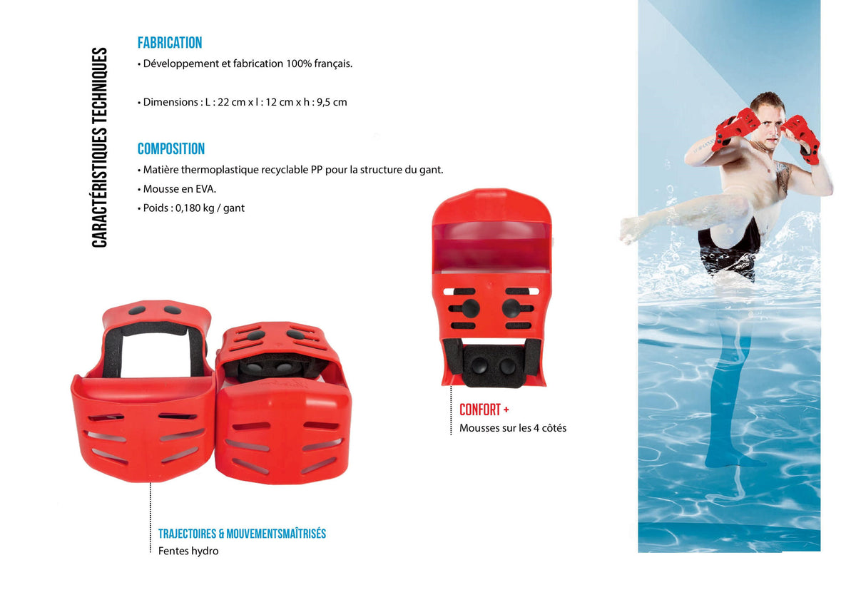 Gants d'Aquaboxing Waterflex pour Entraînement Aquatique