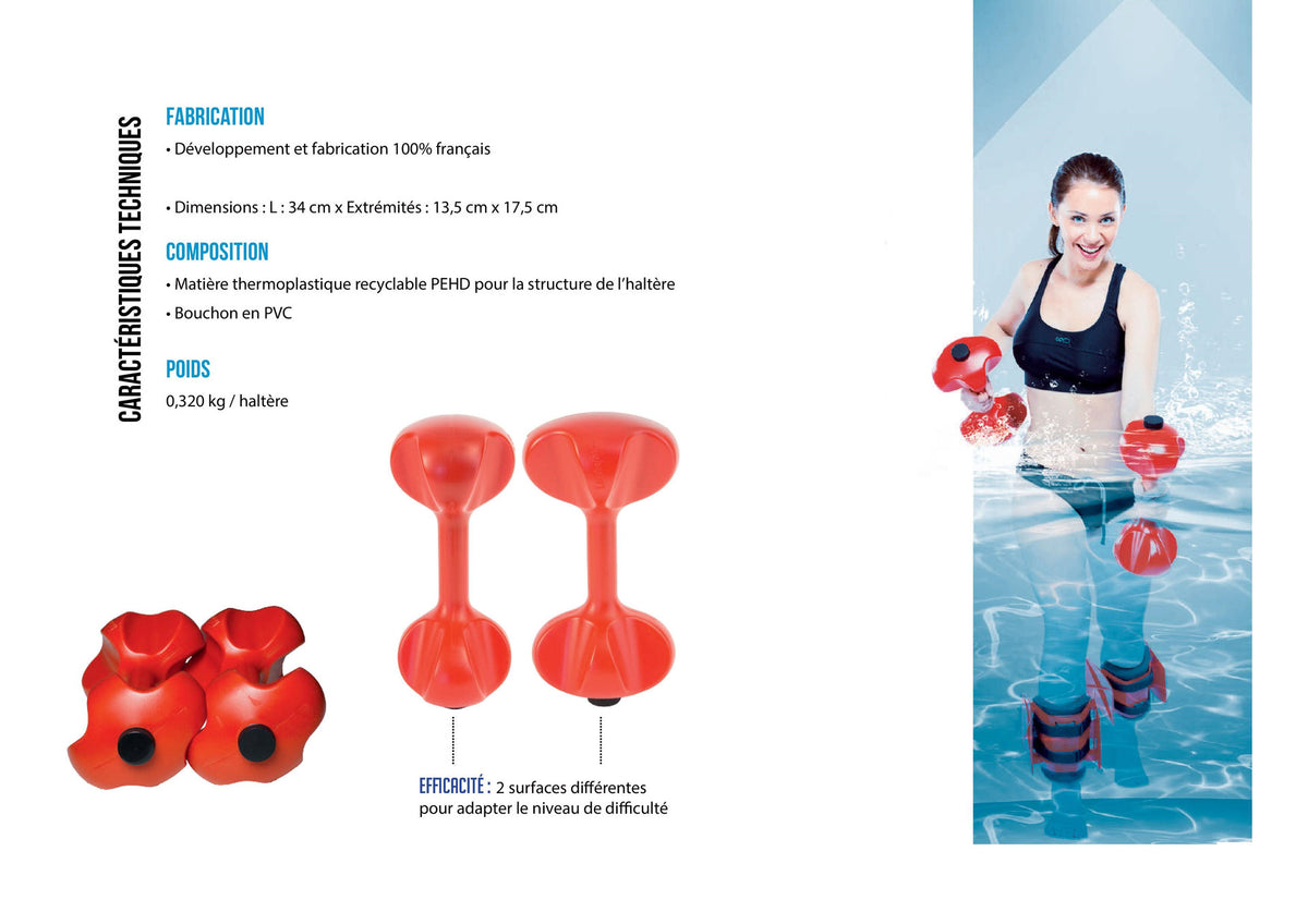 Paire d'Haltères Aquatiques en Plastique pour Aquafitness