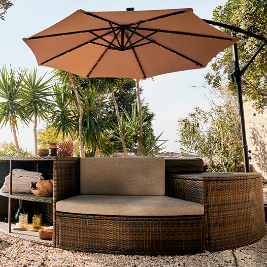 Parasol Déporté pour Spa avec Éclairage Solaire LED NetSpa
