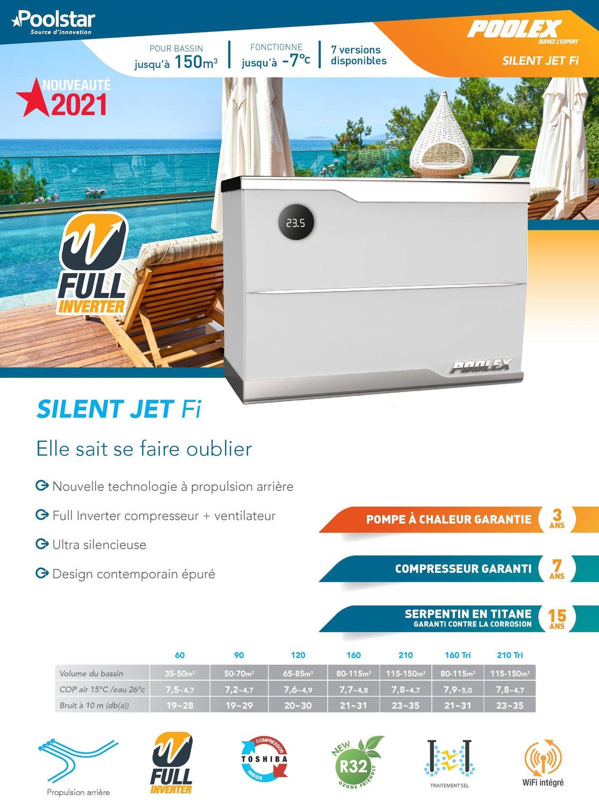 Poolex Silent Jet Fi Full Inverter Pool Heat Pump