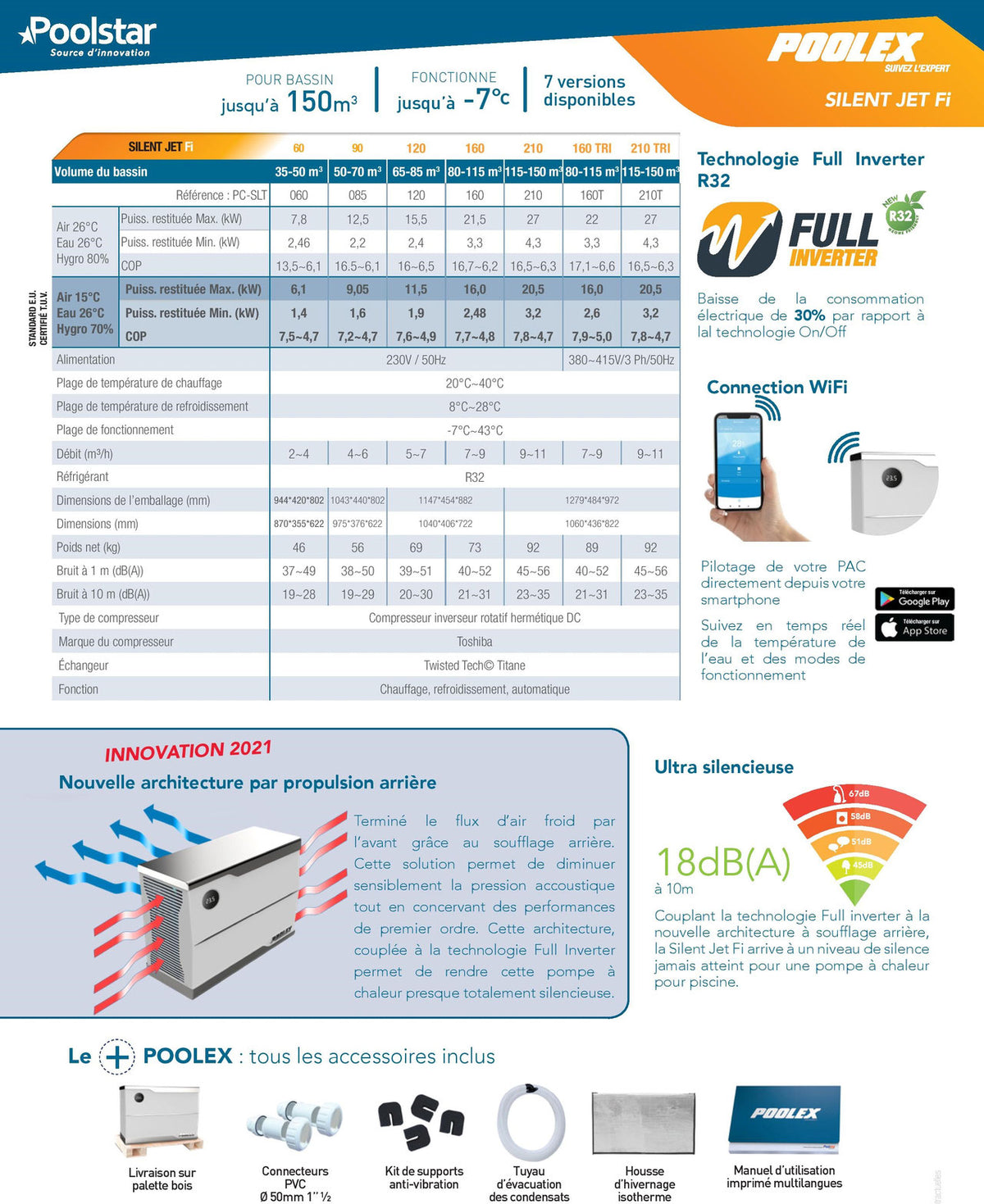 Poolex Silent Jet Fi Full Inverter Pool Heat Pump