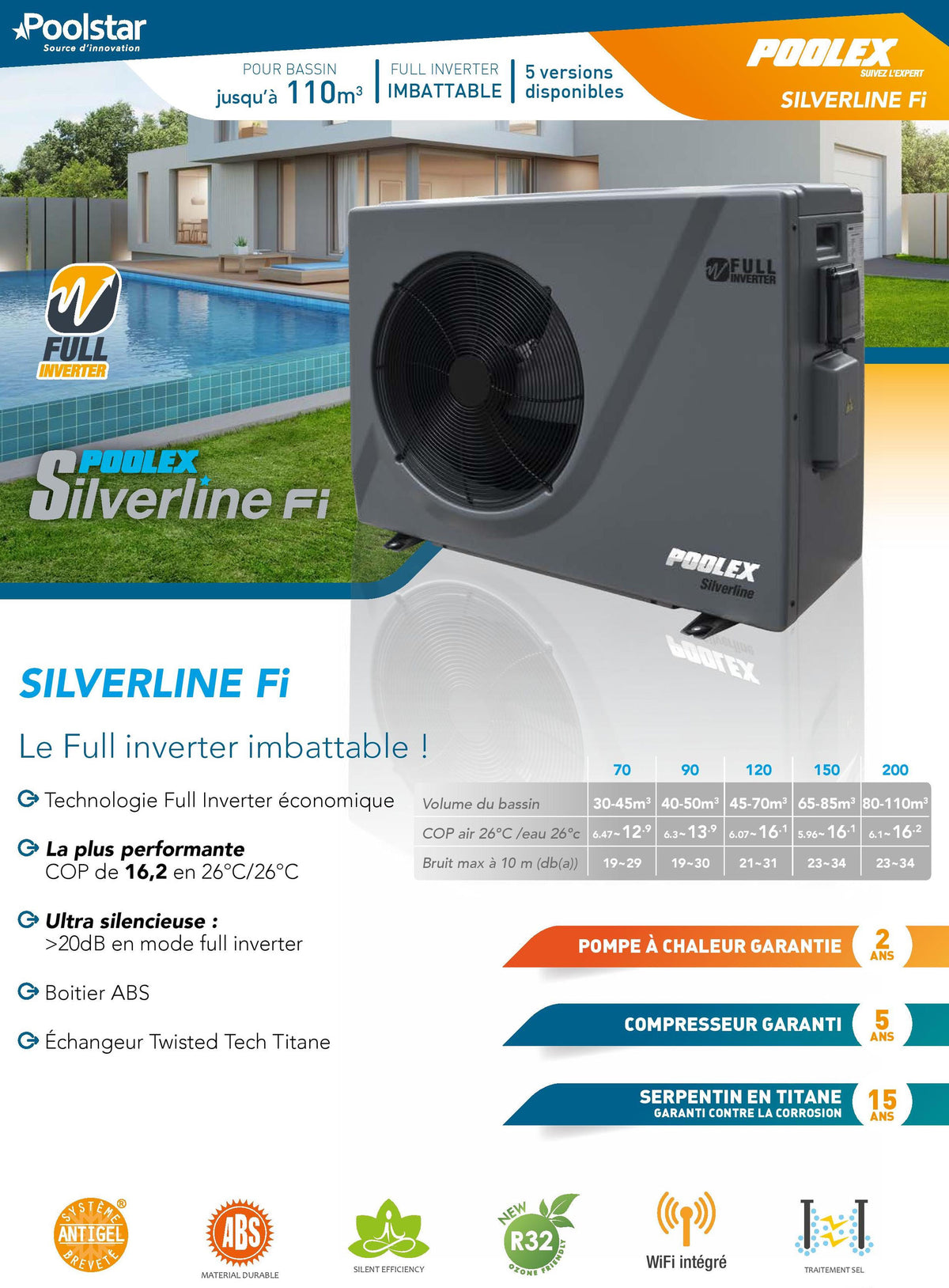 Pompe à Chaleur Piscine Poolex Silverline Fi Full Inverter