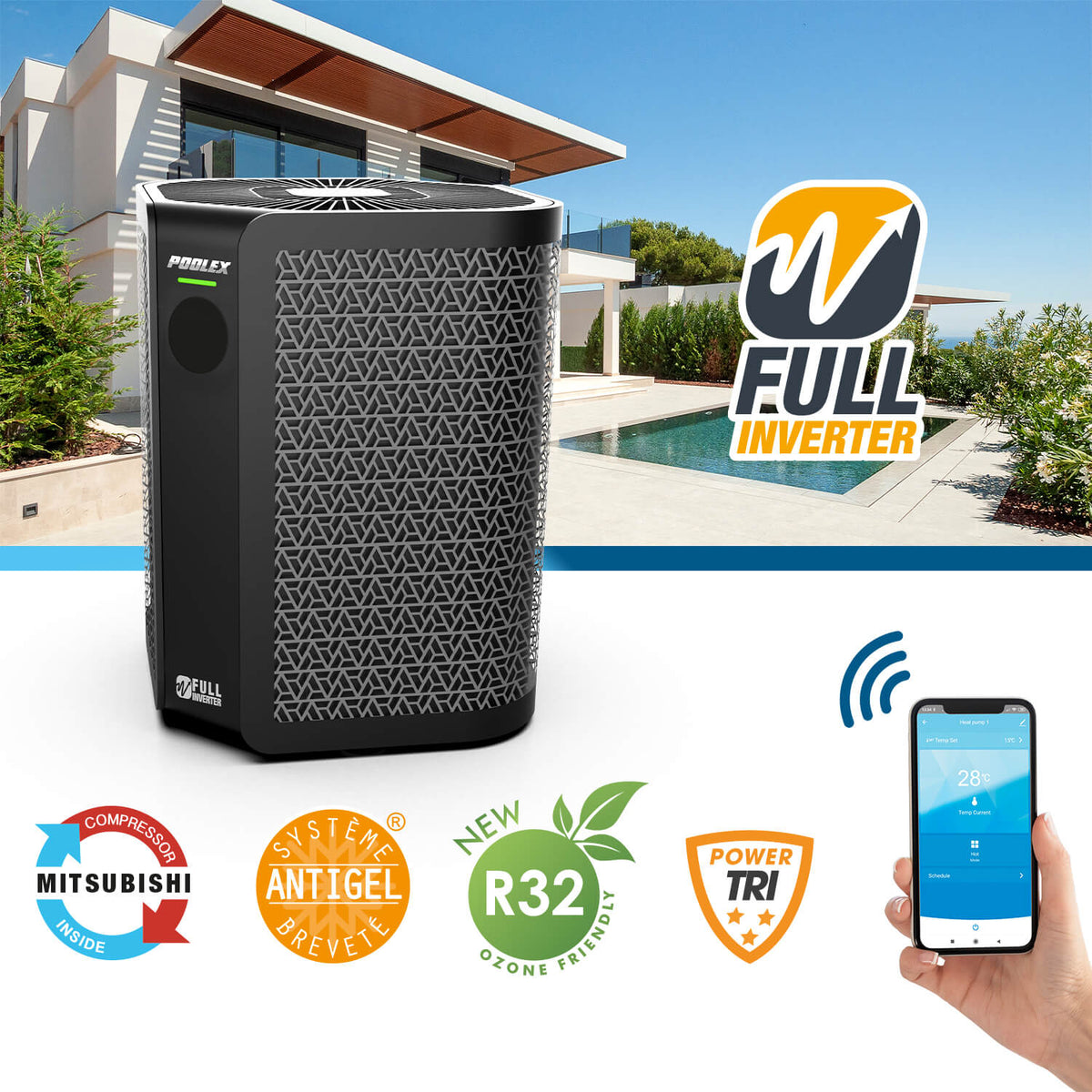 Poolex Vertigo Fi 2 Full Inverter Vertical Heat Pump