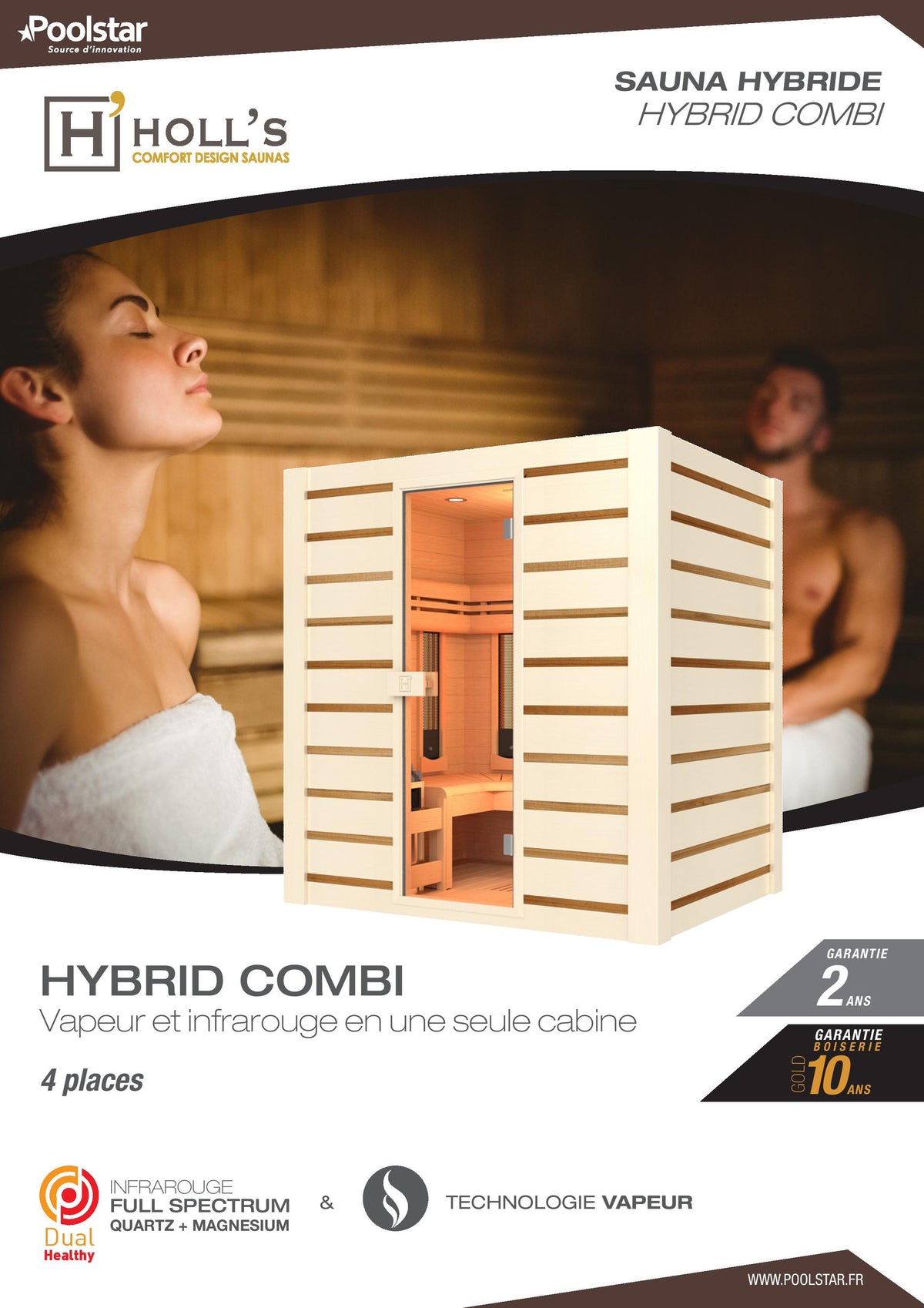 Sauna Traditionnel et Infrarouge Hybride Combi Holl's