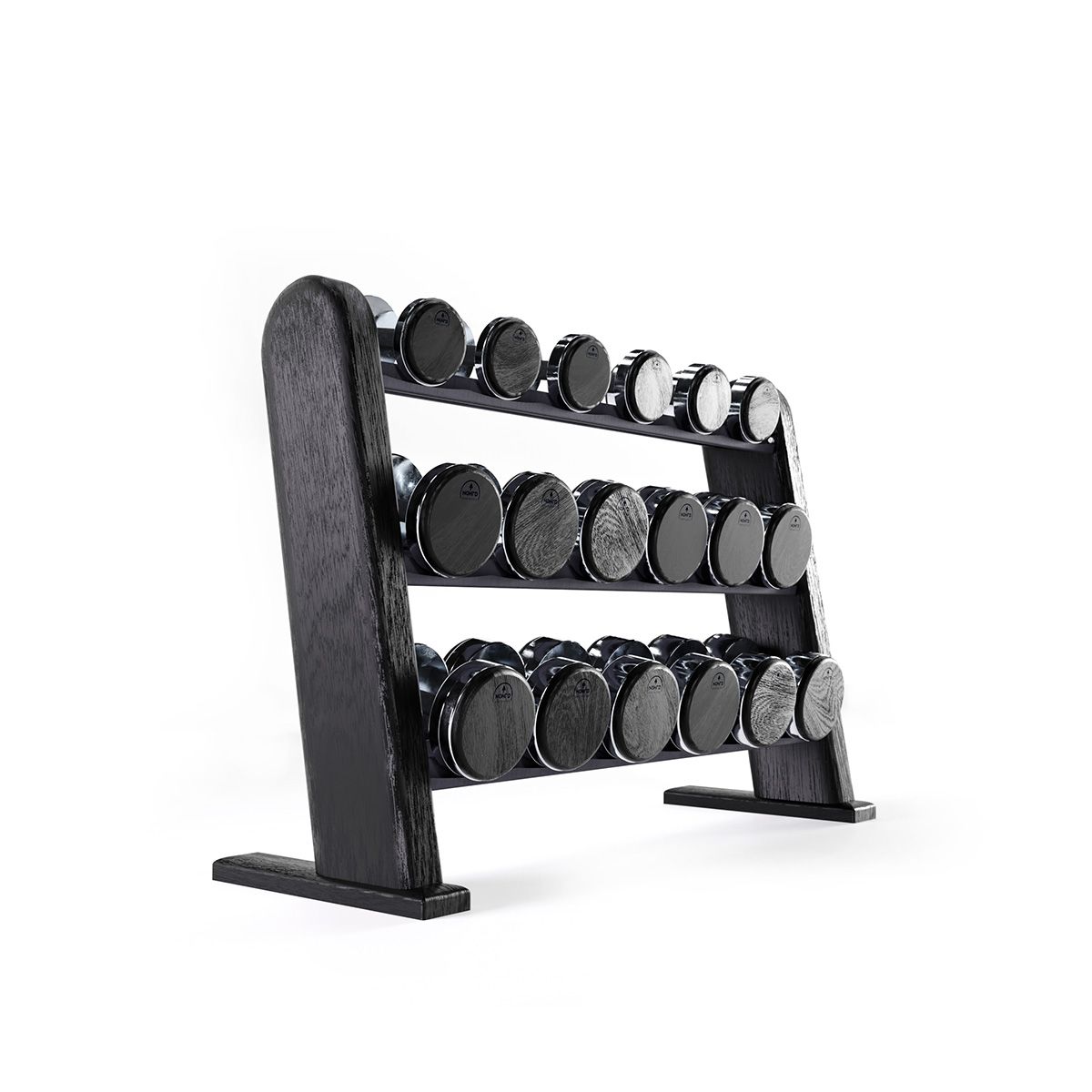 Solid Wood Dumbbell Set with Rack NOHRD DumbBells (5 to 25 kg)