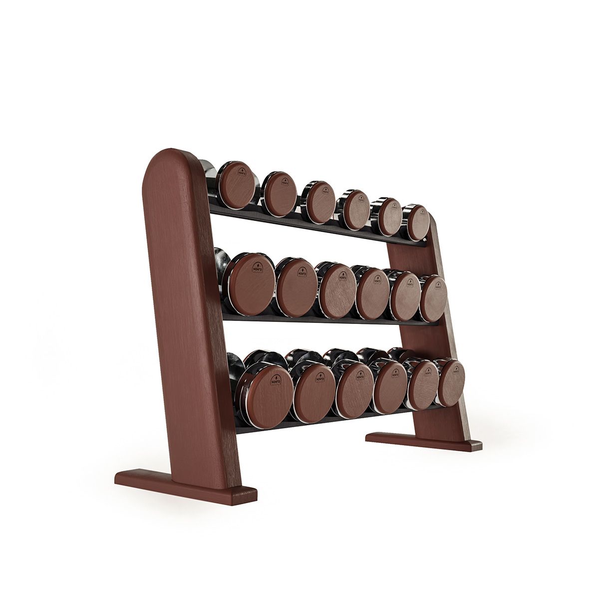 Solid Wood Dumbbell Set with Rack NOHRD DumbBells (5 to 25 kg)