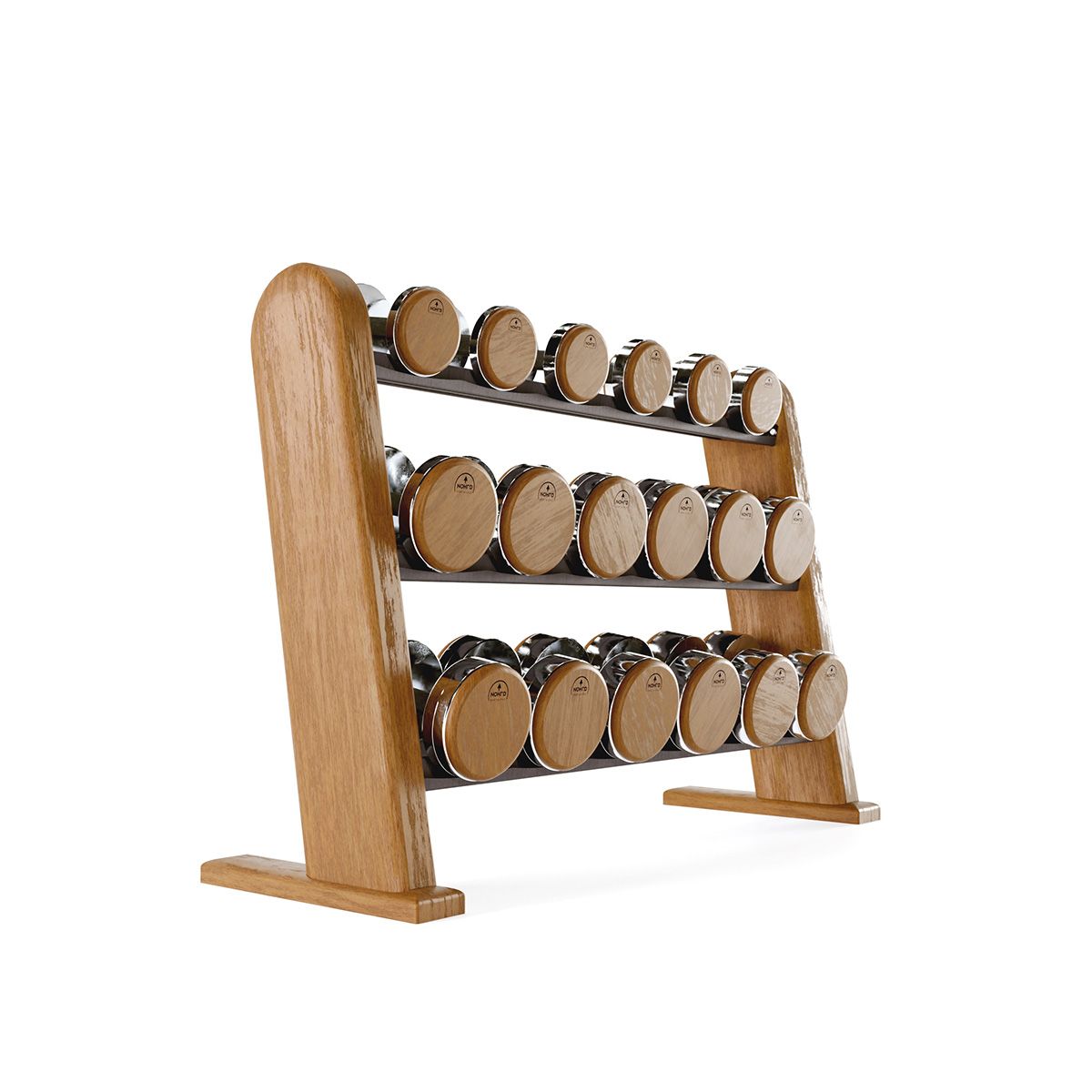 Solid Wood Dumbbell Set with Rack NOHRD DumbBells (5 to 25 kg)