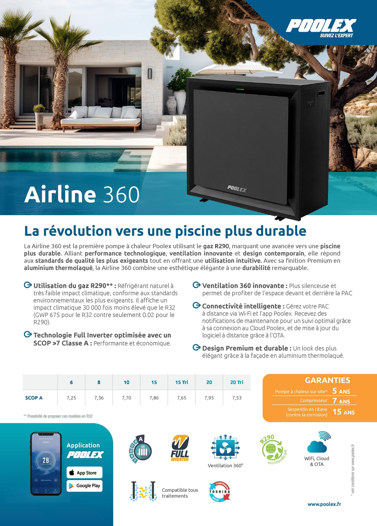 Pompe à chaleur Poolex Airline 360 R290