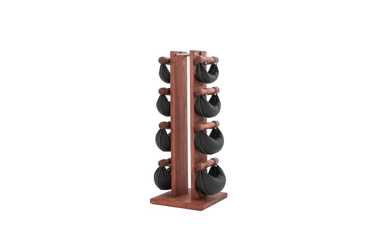 NOHRD Swing Tower 2-8kg | Tour d'Haltères Cuir & Bois Massif| Espace Sport