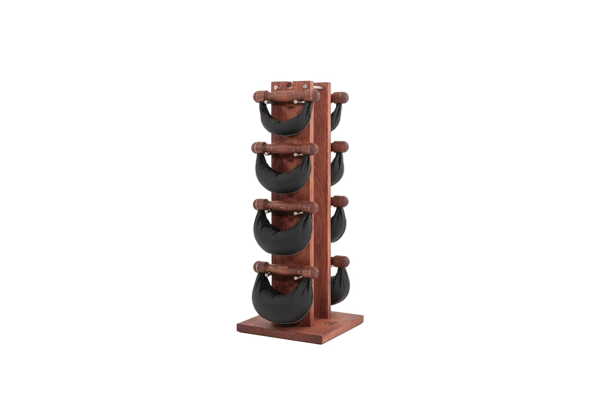 NOHRD Swing Tower 2-8kg | Tour d'Haltères Cuir & Bois Massif| Espace Sport