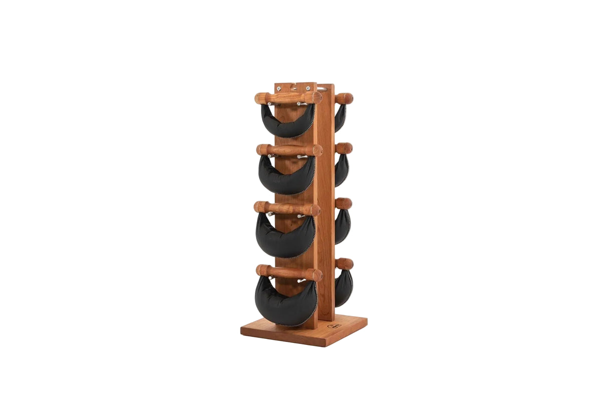 NOHRD Swing Tower 2-8kg | Tour d'Haltères Cuir & Bois Massif| Espace Sport