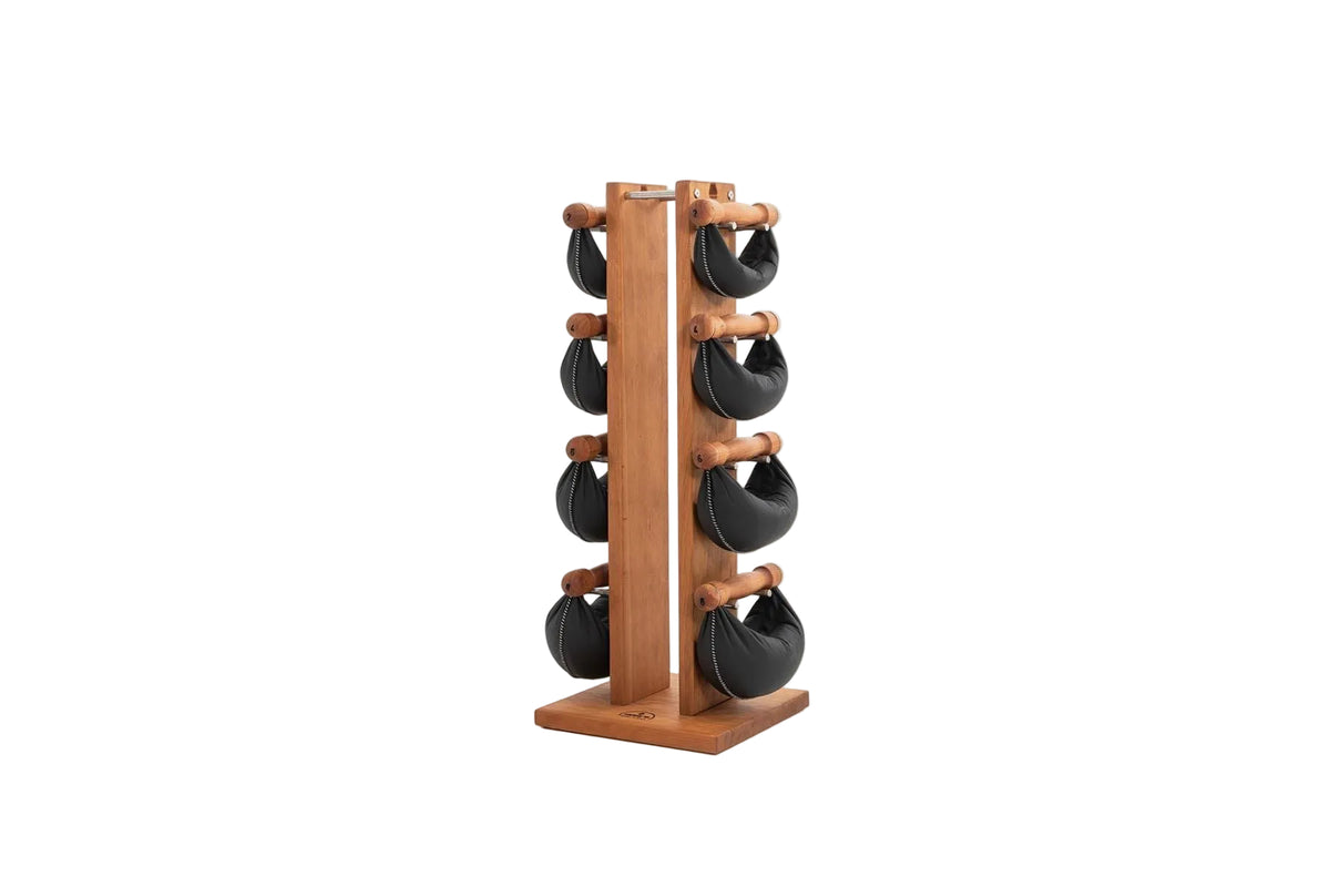 NOHRD Swing Tower 2-8kg | Tour d'Haltères Cuir & Bois Massif| Espace Sport