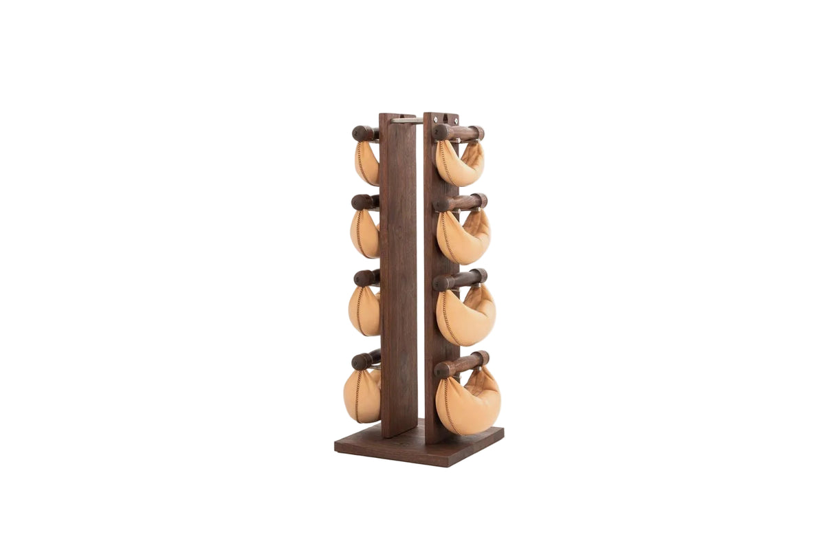 NOHRD Swing Tower 2-8kg | Tour d'Haltères Cuir & Bois Massif| Espace Sport